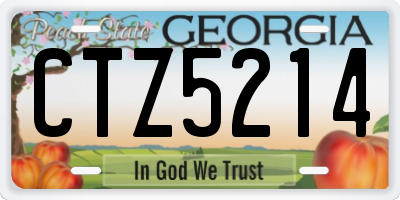 GA license plate CTZ5214