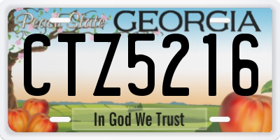 GA license plate CTZ5216