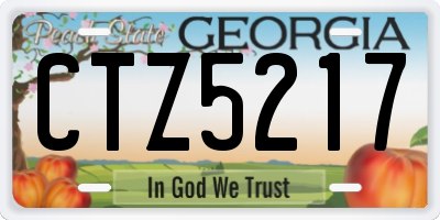 GA license plate CTZ5217