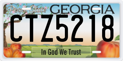 GA license plate CTZ5218