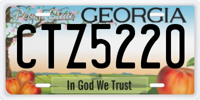 GA license plate CTZ5220