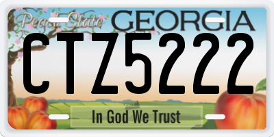 GA license plate CTZ5222
