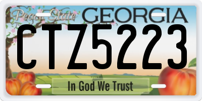 GA license plate CTZ5223