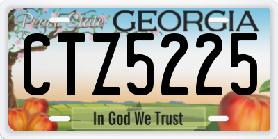 GA license plate CTZ5225