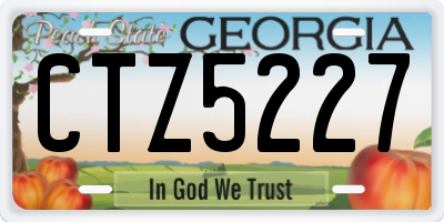 GA license plate CTZ5227