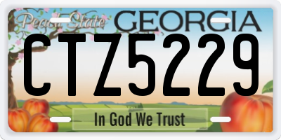 GA license plate CTZ5229