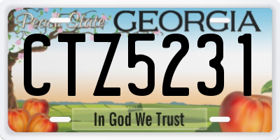GA license plate CTZ5231