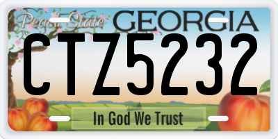 GA license plate CTZ5232