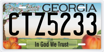 GA license plate CTZ5233