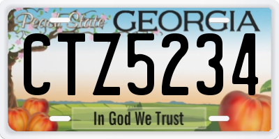 GA license plate CTZ5234