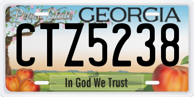 GA license plate CTZ5238