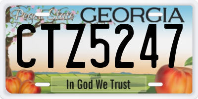 GA license plate CTZ5247