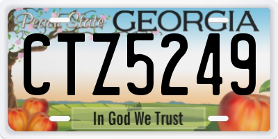 GA license plate CTZ5249