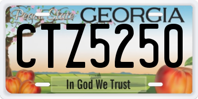 GA license plate CTZ5250