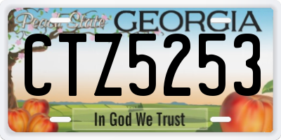 GA license plate CTZ5253