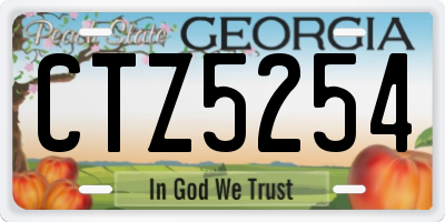 GA license plate CTZ5254