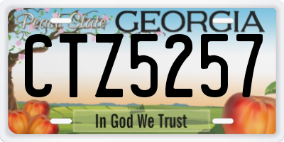 GA license plate CTZ5257