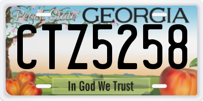 GA license plate CTZ5258