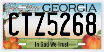 GA license plate CTZ5268