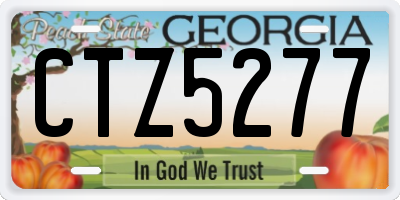 GA license plate CTZ5277
