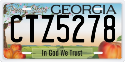GA license plate CTZ5278