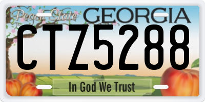 GA license plate CTZ5288