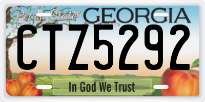 GA license plate CTZ5292