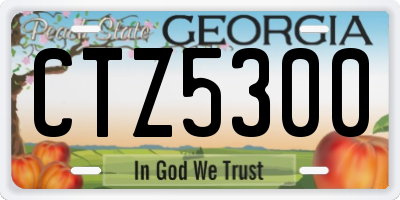 GA license plate CTZ5300