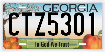 GA license plate CTZ5301