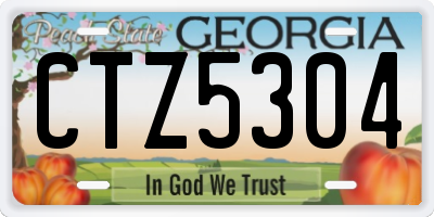 GA license plate CTZ5304