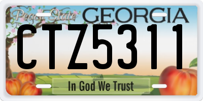 GA license plate CTZ5311