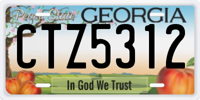 GA license plate CTZ5312
