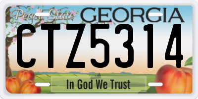 GA license plate CTZ5314