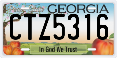 GA license plate CTZ5316