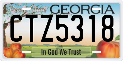 GA license plate CTZ5318
