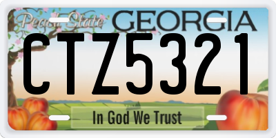 GA license plate CTZ5321