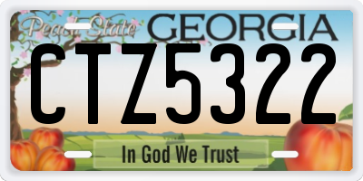 GA license plate CTZ5322