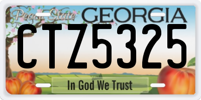 GA license plate CTZ5325
