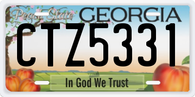 GA license plate CTZ5331