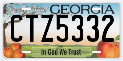 GA license plate CTZ5332