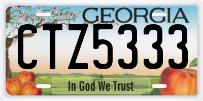 GA license plate CTZ5333