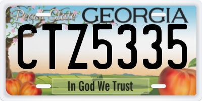 GA license plate CTZ5335