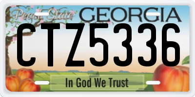 GA license plate CTZ5336
