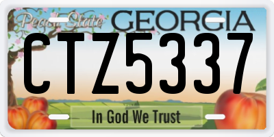 GA license plate CTZ5337