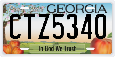 GA license plate CTZ5340