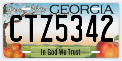 GA license plate CTZ5342