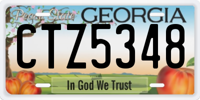 GA license plate CTZ5348