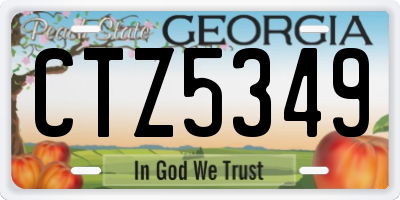 GA license plate CTZ5349
