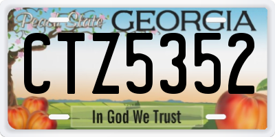 GA license plate CTZ5352