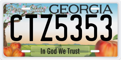 GA license plate CTZ5353